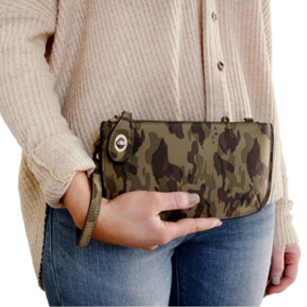 Joy Susan Camo Crossbody Wristlet Clutch NWT